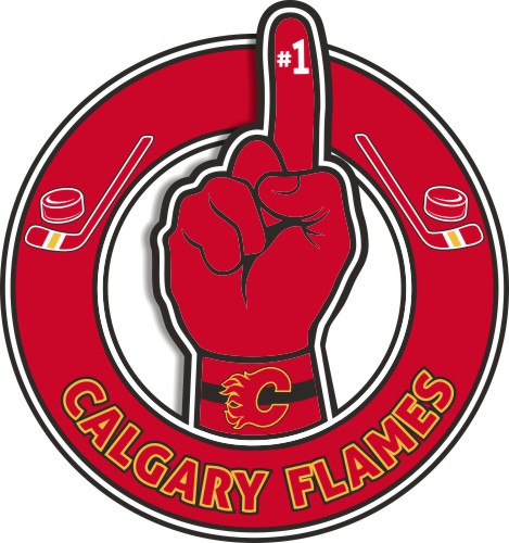 Number One Hand Calgary Flames logo iron on paper